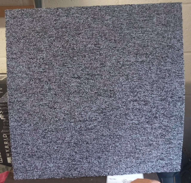 20 x Mauve/Grey Carpet Tiles 50x50cm square Heavy Duty Commercial Home WS1154