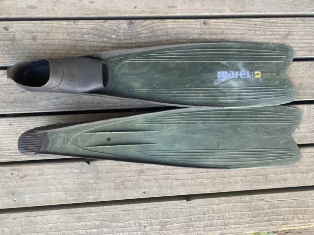 MARES INSTINCT PRO Spearfishing Fins Camo Green Mens 9-1/2 To 10-1