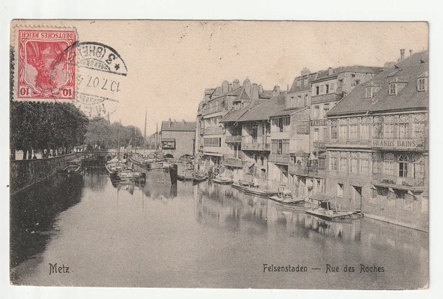 METZ - Moselle - CPA 57 - la rue des Roches - Peniches