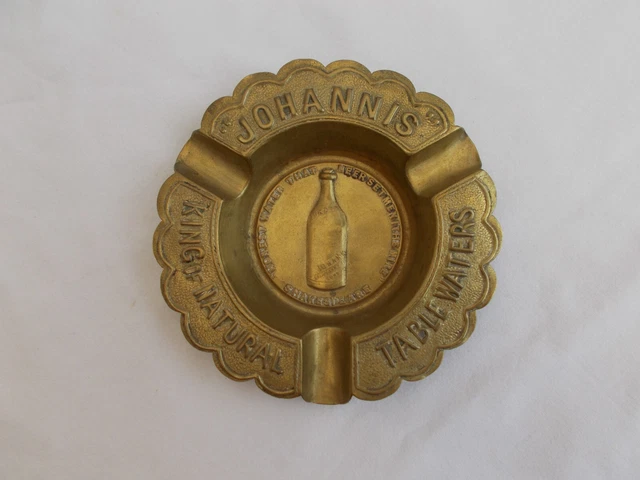 Cendrier Publicitaire Ancien Water Johannis Shakespeare Brass Ashtray Vintage