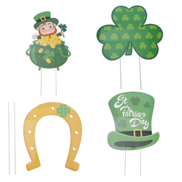4-teilige St. Patrick's Day Yard Gartenschilder Holiday Lawn Yard Outdoor Decors