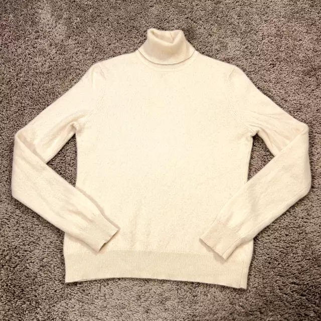 Lord & Taylor Sweater Womens Medium Off White Turtleneck Pullover Cashmere