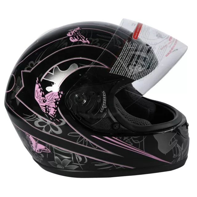 DOT ADULT Butterfly Motorcycle Street Full Face Helmet Size S M L XL XXL Black