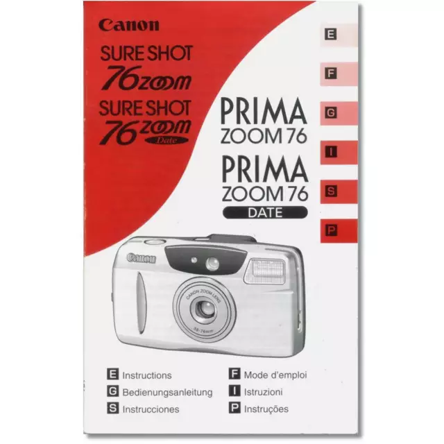 Canon Sure Shot 76 Zoom Original Operating Manual Instructions User Guide Book