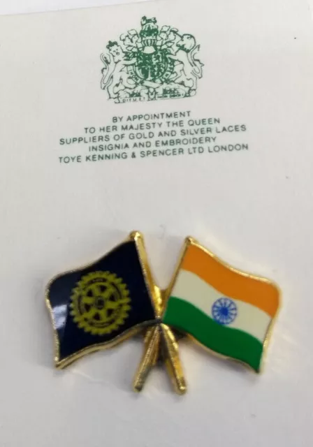 Rotary International Club & India Twin Flags Lapel Pin Badge - NEW