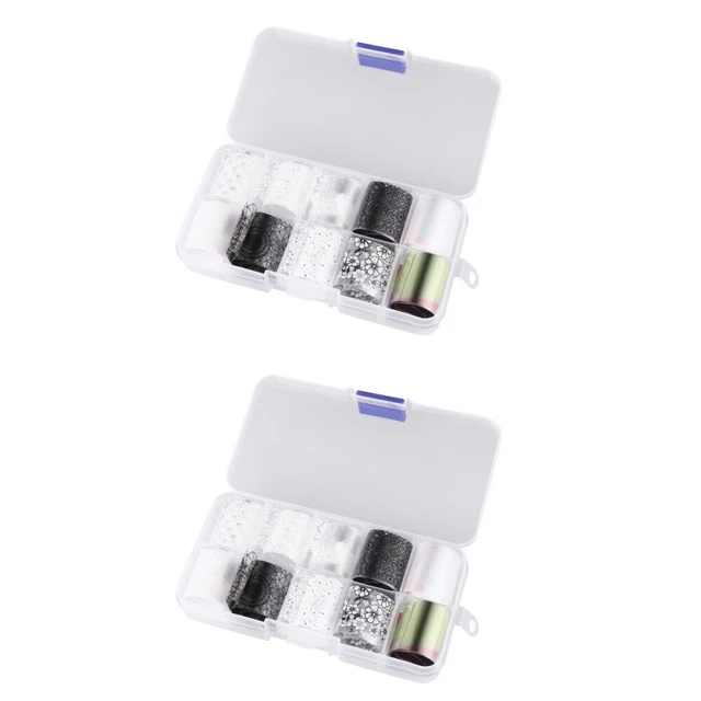 2x 3d Glitter Nail art Pailletten Nail art Folie Transfer Aufkleber