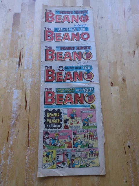 VERY OLD VINTAGE 1980's Original Beano Comic Magazines X 5 Collectors £ ...