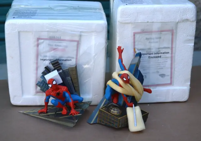 2 New Marvel Comics The Amazing Spider-Man Crystalline Statues Diamond Select