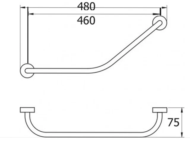 Maniglia Vasca da Bagno Forma-V 46cm di Sostegno Vasche Impugnatura Acciaio Inox