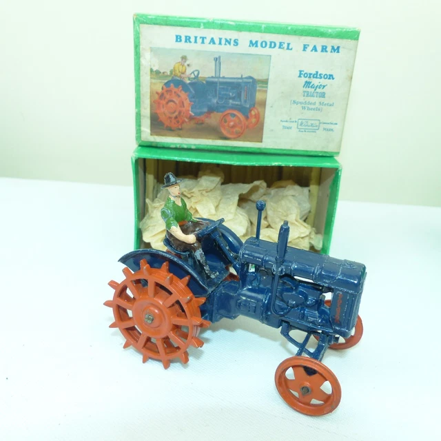 Four Corgi Toys farm items, comprising a Gift Set No. 13 Fordson Power Major tractor and four furrow