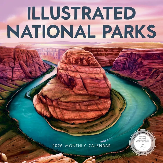 ILLUSTRATED NATIONAL PARKS - 2026 Wall Calendar - Brand New - 70624 £12