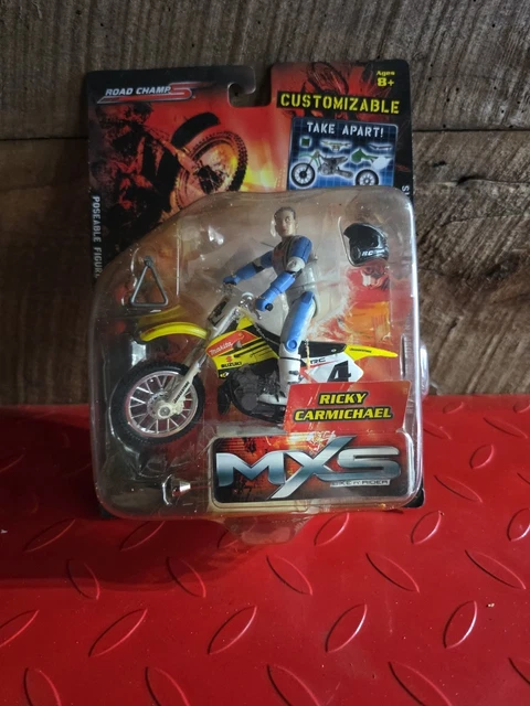 Figurine Road Champs MXS Motocross Racer Suzuki Cernics - Vintage, Couleur Orange