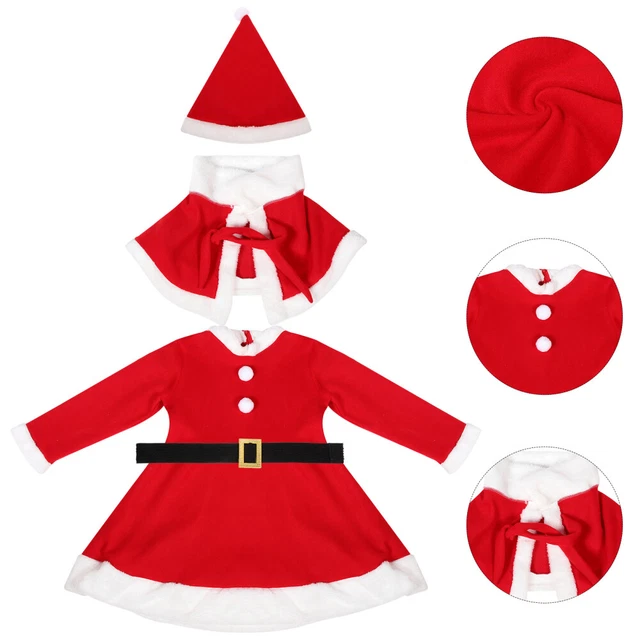 1 set costume da Babbo Natale ragazze bambine abito da Babbo Natale abito con cappello
