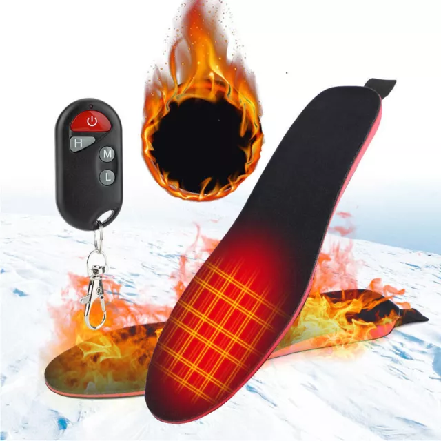 Unisex Heated Insole USB Rechargeable with Remote Control Switch Wireless #ur