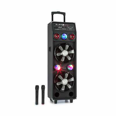 Noir Auna Machine karaoké sono mobile Enceinte Bluetooth lecteur DVD 3x USB 50W RMS 