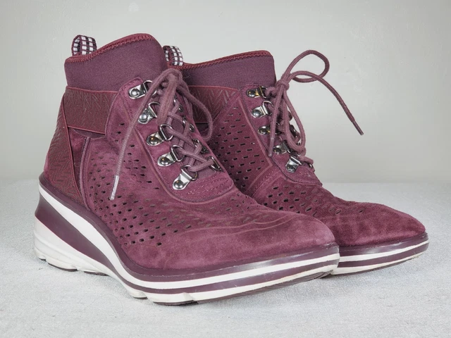 NEW 138 JAMBU Offbeat Womens Sz 6 SUEDE Fashion Med Wedge Sneaker Wine color 38.00 PicClick