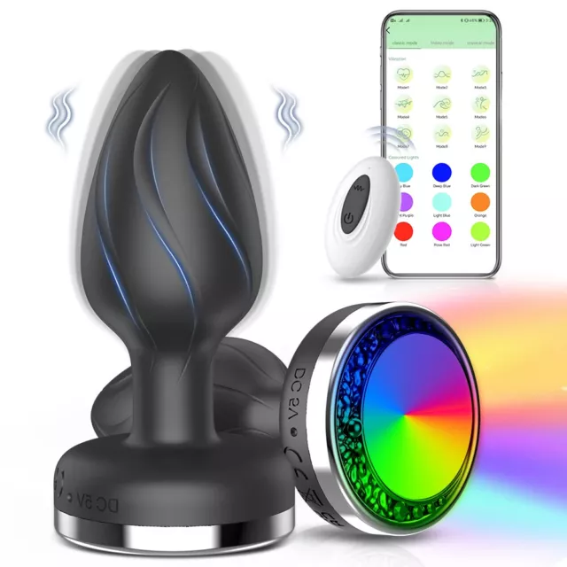 Vibromasseur-Anal-Télécommandé-Plug-Anal-Bluetooth-LED-Masseur-De-Prostate-Neuf