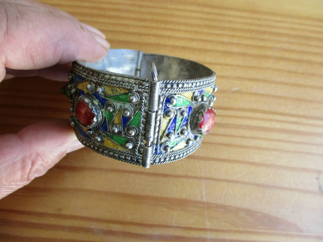 Bracelet Ancien En Cuivre Argenté - Style Vintage