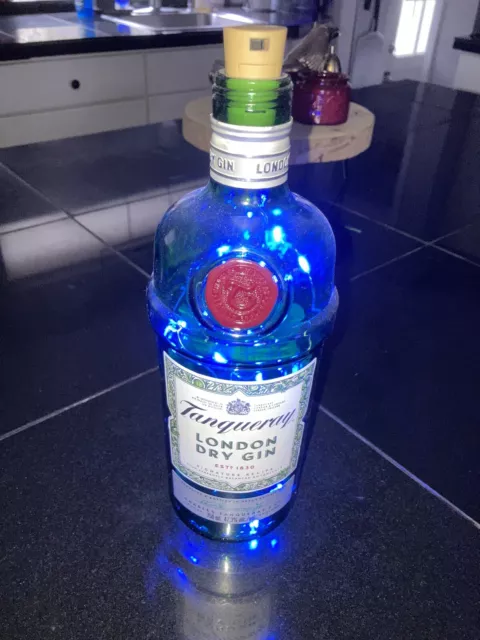 Green Gin  Bottle With Lights Night Light Man Cave