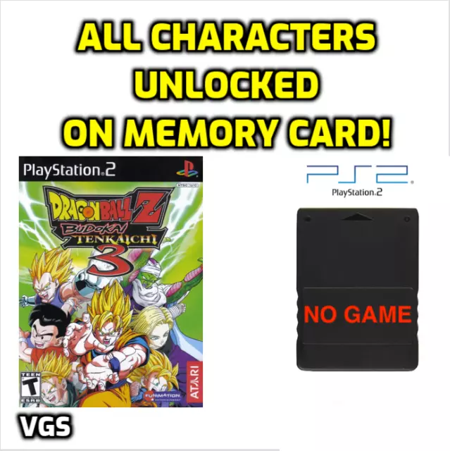 Dragon Ball Z Budokai Tenkaichi 3 2 1 Save PS2 Memory Card 100