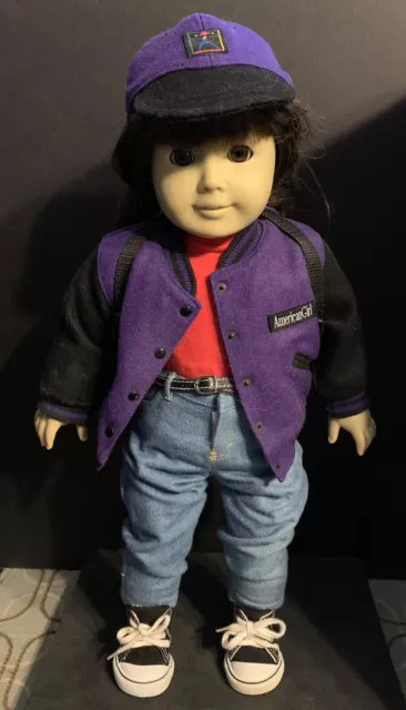 18” Pleasant Company Ag Jly Brunette Brown Eyes Blue Jean Basic Outfit More Used