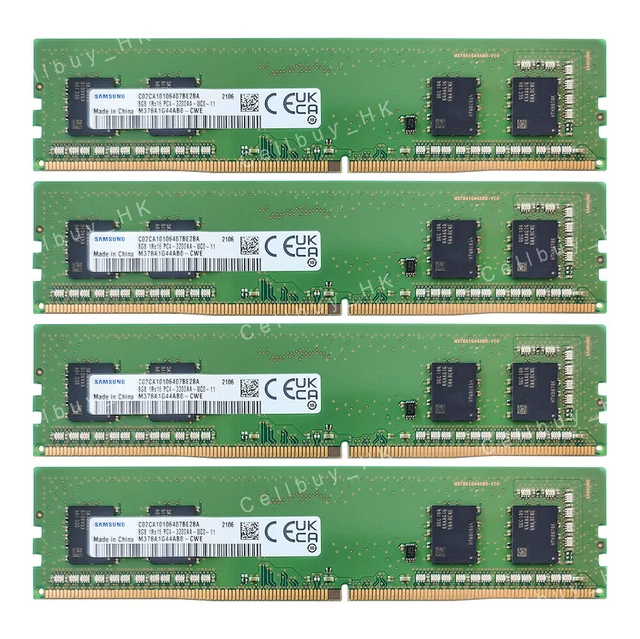 SAMSUNG 32GB 4X8GB 1RX16 DDR43200Mhz PC425600U 288P Unbuffered