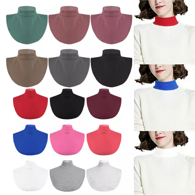 Women Men Detachable Fake Collar Turtleneck Mock Half Neck Dickey Blouse Sweater