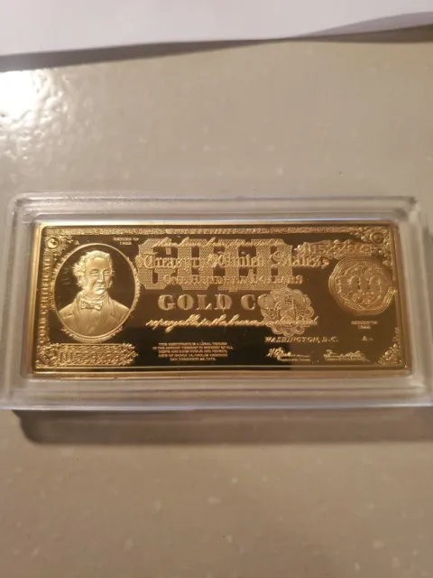 1922 $500 Gold Certificate Ingot layered in 24k Gold