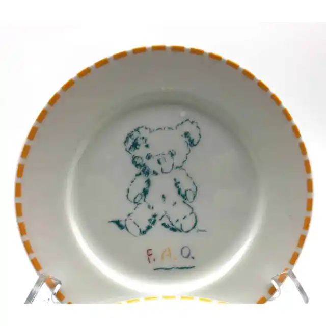 Super Cute FAO Schwarz Childs Bowl and Saucer Set Cute Teddy Bear