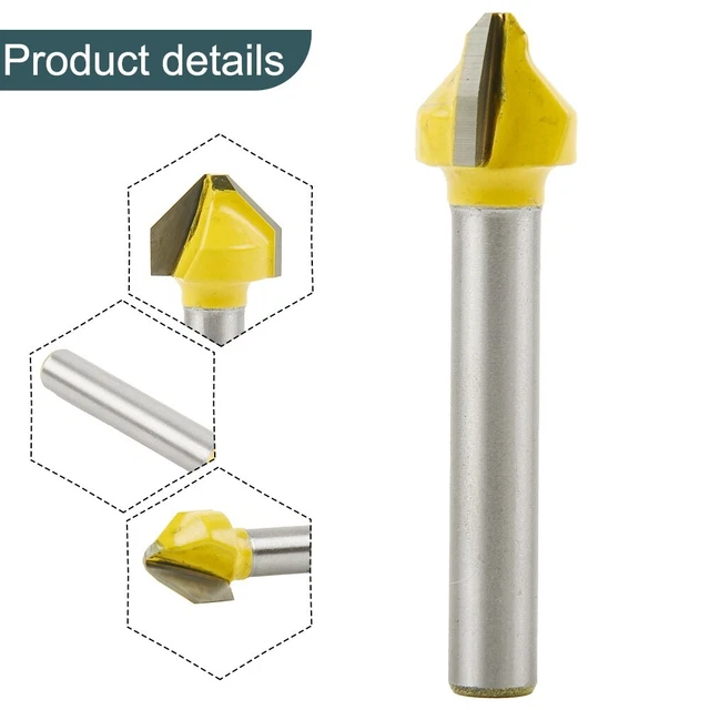 Router de rendimiento de corte broca amarillo/plata 6 mm eje