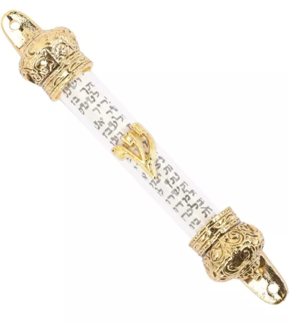 Jewish Mezuzah for Outside Door Bible Crown Scroll Blessing Gift