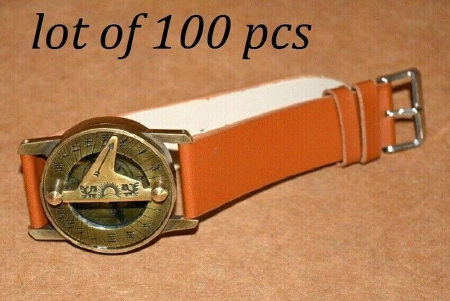 Lot von 100 Stück Steampunk-Armbandkompass, Messing-Sonnenuhr,...