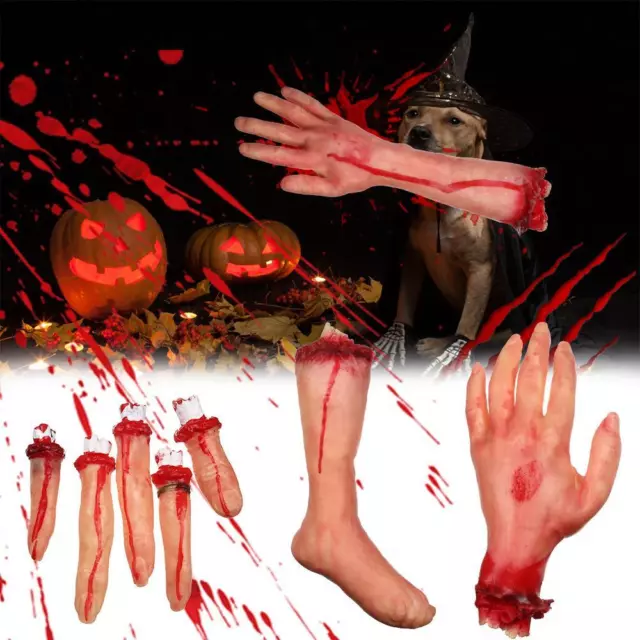 Haunted House Latex Toys Lifesize Bloody Hand Halloween Costume Horror Props