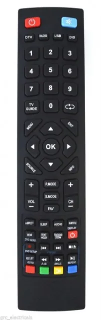 Replacement Remote Control for Technika 32F22B-FHD/DVD 32" HD LED TV
