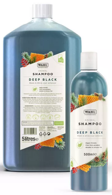 WAHL Deep Black Horse Shampoo Body Wash Healthy Shine for Dark Coats 500ml / 5l