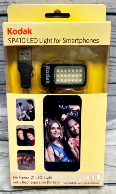 KODAK SP410 Hi-Power LED Light For Smartphones Rechargeable Battery NEW