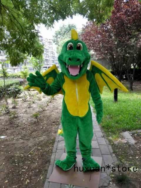 Green Dragon Mascot Costume Suits Party Game Dress Outfits Xmas Adults Fursuit