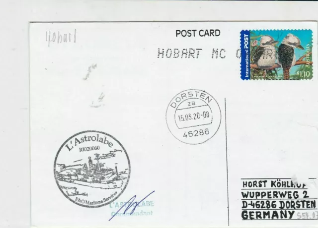 australia 2000s dorsten cancel  ship shipping stamps card ref 21246