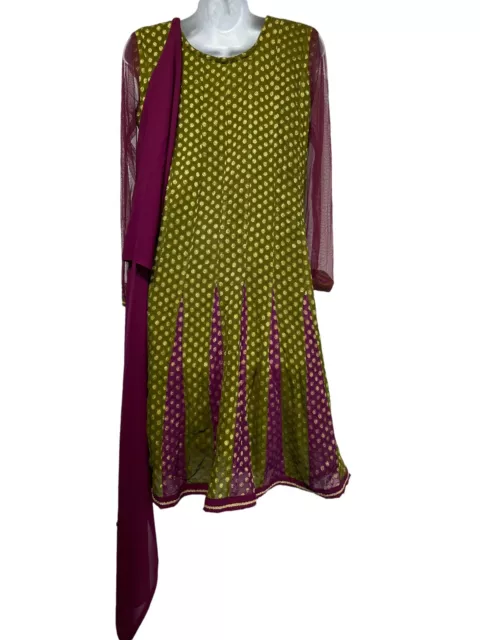 Indian Pakistani anarkali churidar kurti beaded bollywood embroidered dress 3