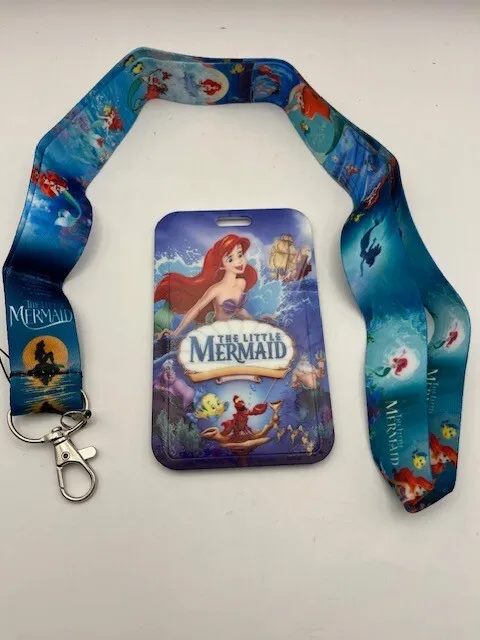 Disney's The Little Mermaid ARIEL lanyard with card holder for pins, tickets, ID