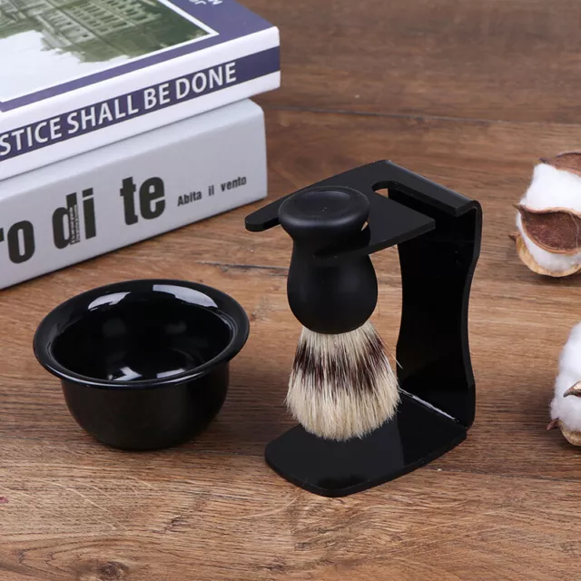 3 In 1 Shaving Soap Bowl With Brush And Stand Bristle Hair Shave Brushes Mug-wf 2