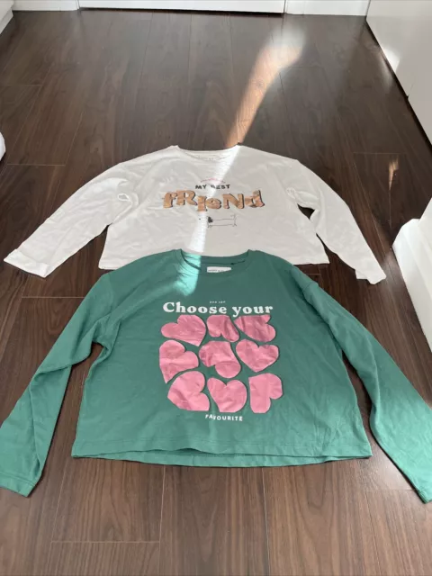 Girls 2 x lefties (Spanish Primark) long sleeve t-shirts/tops. Age 11-12 years