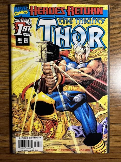 Thor 1 Jane Foster John Romita Jr Cover Dan Jurgens Story Marvel Comics 1998 B