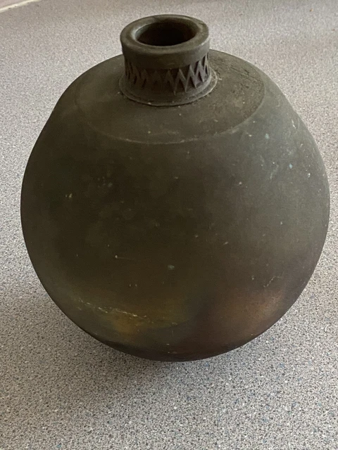 Beautiful Art Pottery Raku Vase Pot By Mark James, well-known New Zealand Potter