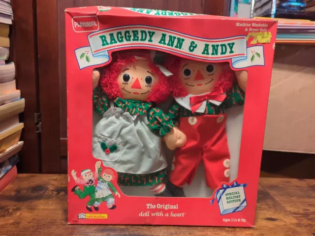 NEW!! 1990 Playskool Collectors Raggedy Ann & Andy Special Holiday Edition