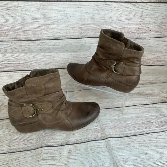 Bare Traps Women's Steena Ankle Boots Size 9.5 Brown Hidden Wedge