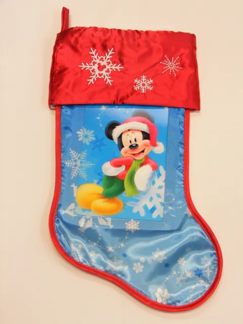 Disney Mickey Mouse 3D Red & Blue Nylon Christmas Stocking-3D Brand New