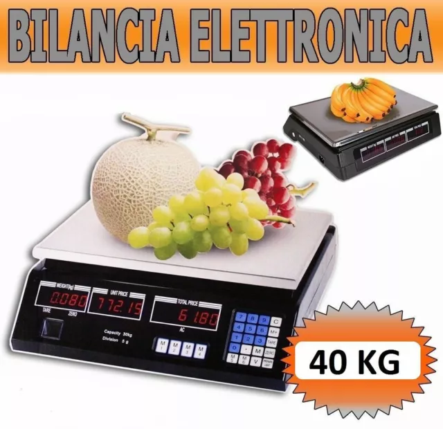 Bilancia Max 40 Kg Digitale Elettronica Professionale Grammi Chilo Chil