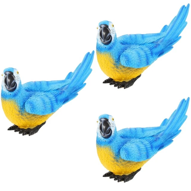 3 Pack Jouet Perroquet Ornement De Perroquet Simulé Décor Animalier Décorer