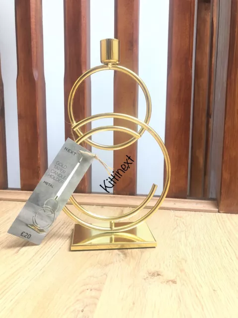 NEXT Golden taper Loop candle holder/EID Decor Centrepiece Candlestick home